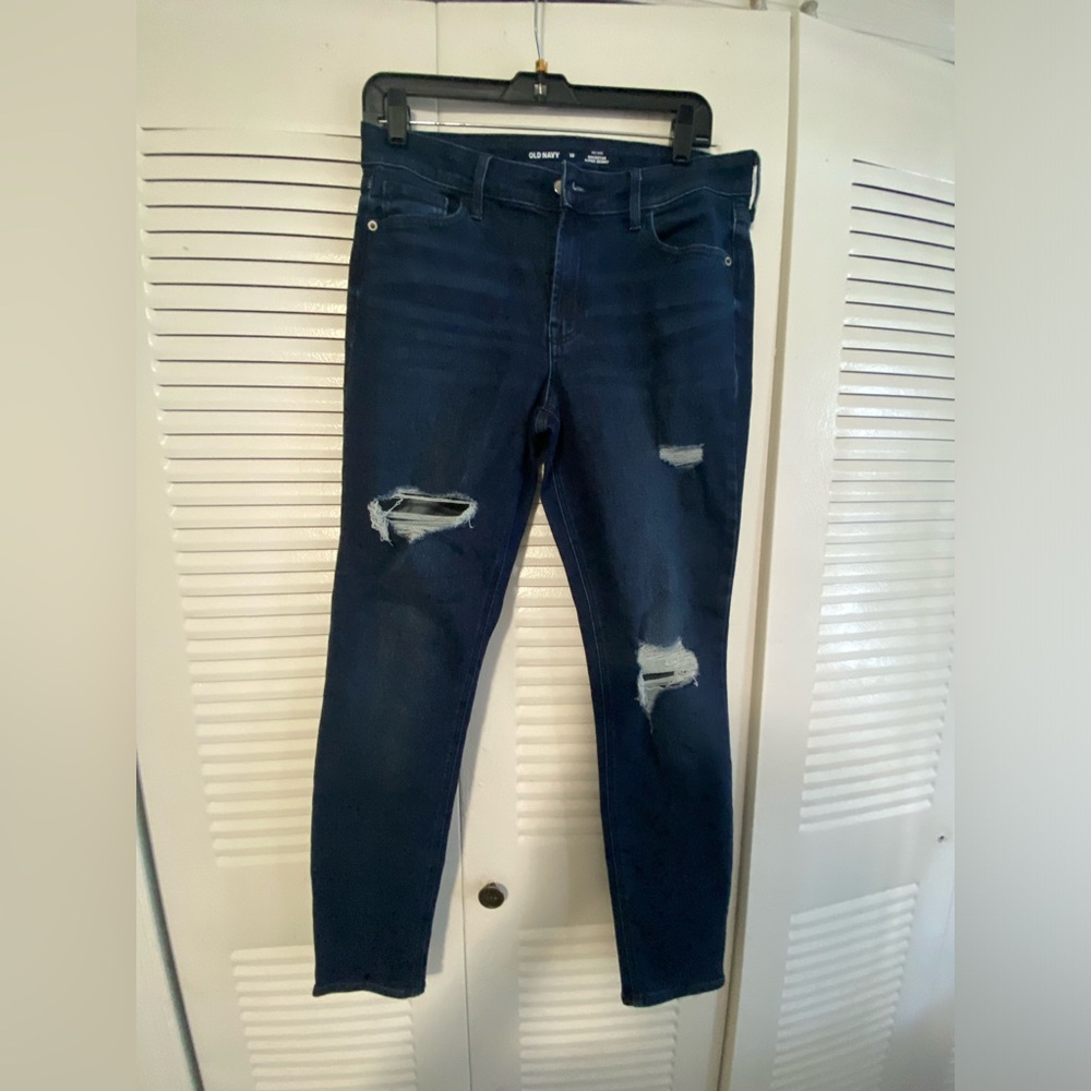 Old navy super skinny jeans size 10 for women color blue
